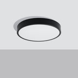 Plafond Onyx 50 Schwarz Led Flache Runde Deckenleuchte Mit Schwarzem Rahmen-Leuchtezauber