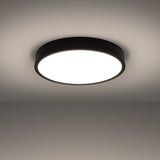Plafond Onyx 50 Schwarz Led Flache Runde Deckenleuchte Mit Schwarzem Rahmen-Leuchtezauber