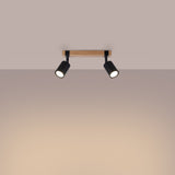 Plafond Fager 2 Schwarz Minimalistische 2-Flammige Deckenlampe In Schwarz-Leuchtezauber