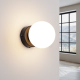 Wandlampe Yoli 1 Schwarz Minimalistische Schwarze Wandleuchte Mit Runder Glasabdeckung-Leuchtezauber
