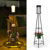 SolarBloom Solar-Gartenleuchte mit Pflanzenständer – Deko-Laterne für Terrasse, Garten & Balkon-Leuchtezauber