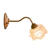 Vintage Kupfer-Blütenblatt-Glas-Wandlampe-Leuchtezauber