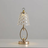 Vintage Goldene Tischlampe aus Kristall-Leuchtezauber