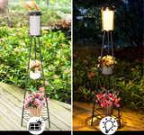 SolarBloom Solar-Gartenleuchte mit Pflanzenständer – Deko-Laterne für Terrasse, Garten & Balkon-Leuchtezauber