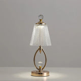 Vintage Goldene Tischlampe aus Kristall-Leuchtezauber