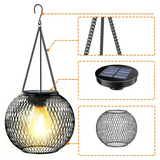 Ortiny Solar LED Gartenlaterne – Warmweißes Licht mit Sensor & Hängedekor-Leuchtezauber
