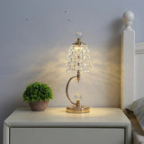 Vintage Goldene Tischlampe aus Kristall-Leuchtezauber