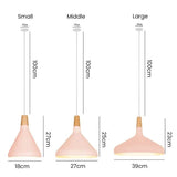 Französische konische Macaron-Hängelampe aus Metall-Leuchtezauber