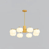 Kreativer Kronleuchter im Wohnzimmer aus Holz und Wattebällchen-Leuchtezauber