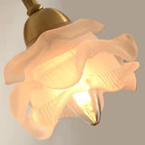 Vintage Kupfer-Blütenblatt-Glas-Wandlampe-Leuchtezauber