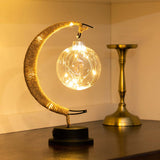 Enchanted Glas Mond Lampe mit warmem Licht für auf dem Tisch-Leuchtezauber