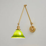 Einstellbar Vintage-Wandlampe aus grünem Glas-Leuchtezauber