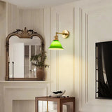 Einstellbar Vintage-Wandlampe aus grünem Glas-Leuchtezauber