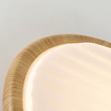 Runde, plissierte LED-Schlafzimmer-Deckenleuchte aus Holz-Leuchtezauber
