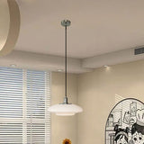 Moderne Hängelampe aus weißem Glas-Leuchtezauber