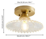 Gerippte Vintage-Deckenlampe aus klarem Glas-Leuchtezauber