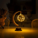 Enchanted Glas Mond Lampe mit warmem Licht für auf dem Tisch-Leuchtezauber
