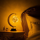 Enchanted Glas Mond Lampe mit warmem Licht für auf dem Tisch-Leuchtezauber