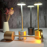 LumiÉlan – Klassische Wiederaufladbare Tischlampe mit Touch, 3 Farben & Stufenloser Dimmung-Leuchtezauber