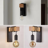RetroLume – Vintage LED Wandlampe aus Holz & Eisen mit E27 | Industrial & Loft Stil-Leuchtezauber