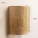 RustiRiet Wandleuchte – Handgeflochtene Rattan-Wandlampe für Schlafzimmer, Wohnzimmer & Flur-Leuchtezauber