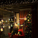 LumiWeih LED Weihnachts-Lichterkette mit Schneemann, Tannenbaum & Weihnachtsmann