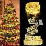 LumiRibbon Goldene Weihnachtsband LED Lichterkette – 2M/5M/10M