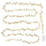AureaLeaf LED Lichterkette mit Goldblättern – Batteriebetrieben (2 m / 5 m / 10 m) für Weihnachten