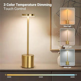 LumiÉlan – Klassische Wiederaufladbare Tischlampe mit Touch, 3 Farben & Stufenloser Dimmung-Leuchtezauber