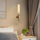 Moderne Wandlampe aus Klarem Glas mit Gold-Messing