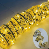 LumiRibbon Goldene Weihnachtsband LED Lichterkette – 2M/5M/10M