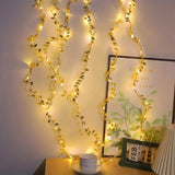 AureaLeaf LED Lichterkette mit Goldblättern – Batteriebetrieben (2 m / 5 m / 10 m) für Weihnachten
