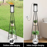 SolarBloom Solar-Gartenleuchte mit Pflanzenständer – Deko-Laterne für Terrasse, Garten & Balkon-Leuchtezauber