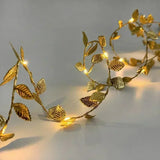 AureaLeaf LED Lichterkette mit Goldblättern – Batteriebetrieben (2 m / 5 m / 10 m) für Weihnachten
