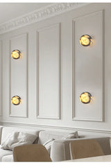 Luxuriöse Kugel-Marmor Wandleuchte