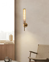 Moderne Wandlampe aus Klarem Glas mit Gold-Messing