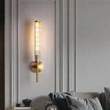 Moderne Wandlampe aus Klarem Glas mit Gold-Messing