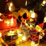 LumiWeih LED Weihnachts-Lichterkette mit Schneemann, Tannenbaum & Weihnachtsmann