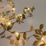 AureaLeaf LED Lichterkette mit Goldblättern – Batteriebetrieben (2 m / 5 m / 10 m) für Weihnachten