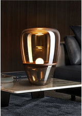 AuroraGlow – Nordische Designer LED Tischlampe aus Glas-Leuchtezauber