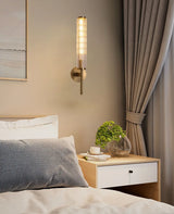 Moderne Wandlampe aus Klarem Glas mit Gold-Messing