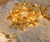 AureaLeaf LED Lichterkette mit Goldblättern – Batteriebetrieben (2 m / 5 m / 10 m) für Weihnachten