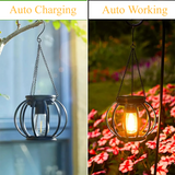 Ortiny Solar LED Gartenlaterne – Warmweißes Licht mit Sensor & Hängedekor-Leuchtezauber