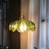 Vintage Glasblumen-Hängelampe-Leuchtezauber