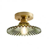Gerippte Vintage-Deckenlampe aus klarem Glas-Leuchtezauber