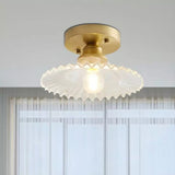 Gerippte Vintage-Deckenlampe aus klarem Glas-Leuchtezauber