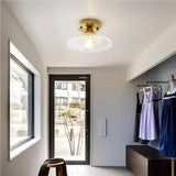 Gerippte Vintage-Deckenlampe aus klarem Glas-Leuchtezauber
