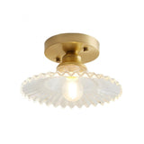 Gerippte Vintage-Deckenlampe aus klarem Glas-Leuchtezauber