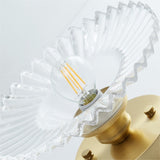 Gerippte Vintage-Deckenlampe aus klarem Glas-Leuchtezauber
