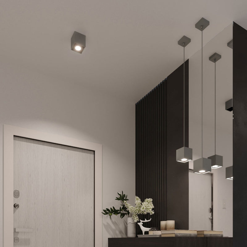 Wandleuchte Quad 1 Grau – Quadratische Wandlampe, Modernes Design-Leuchtezauber